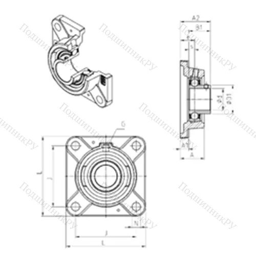 Подшипниковый узел шариковый радиальный USFE 211