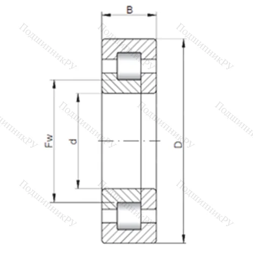 Подшипник роликовый радиальный NUP 2222 E