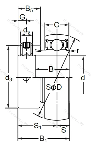 Корпусный подшипник SA 205 (AEL 205) D46S63P5XD в Туле