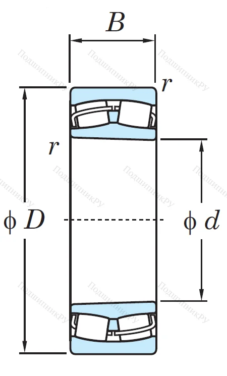 Сферический роликовый подшипник с конической посадкой на вал 22211 RZKW 33 C 3