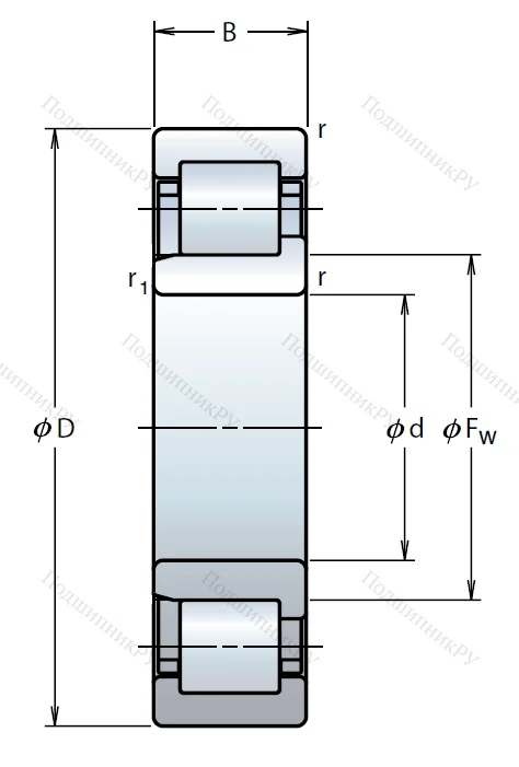 Роликовый цилиндрический подшипник NJ 207 EW