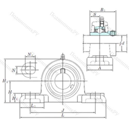 Подшипниковый узел шариковый радиальный NAPK 210-30 от производителя  KOYO