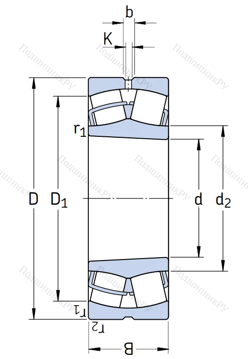 Сферический роликовый подшипник с конической посадкой на вал 23144 CCK/C 3W 33