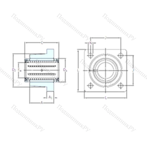 Подшипник шариковый линейный LVCR 60-2LS от производителя  SKF