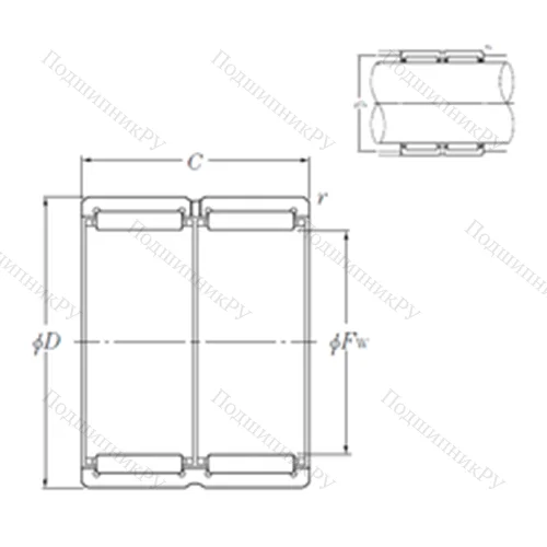 Подшипник игольчатый радиальный RNA 6909R