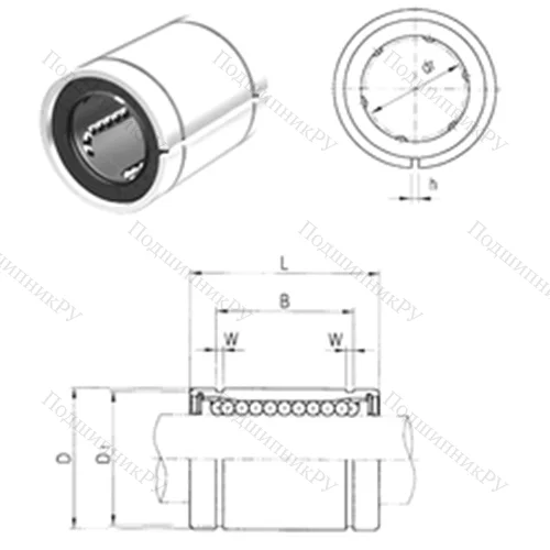 Подшипник шариковый линейный LM 8AJ