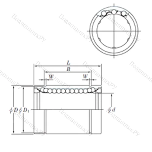 Подшипник шариковый линейный SESDM 10 от производителя  KOYO