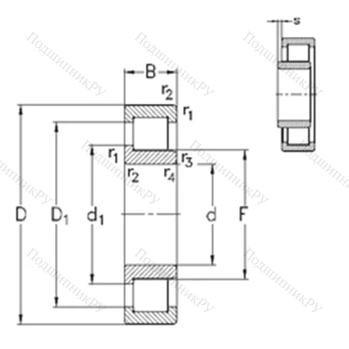 Подшипник роликовый радиальный NJ 2324-E-M 6