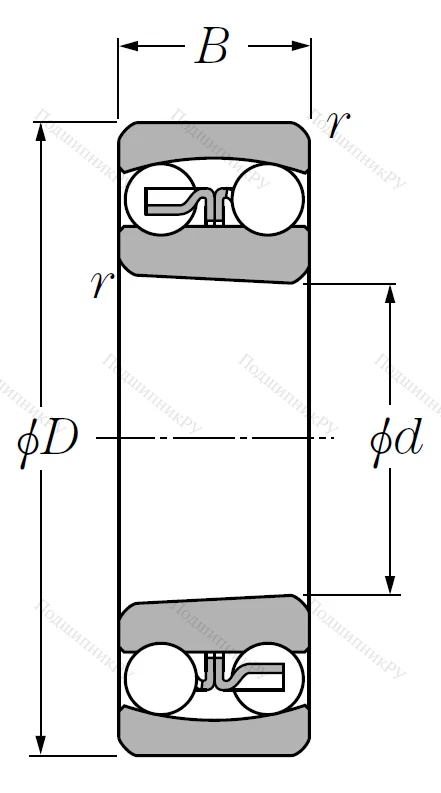 Двухрядный шариковый подшипник 1306 SK (1306 SK)