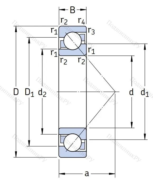 Однорядный шариковый подшипник 7305 BECBM