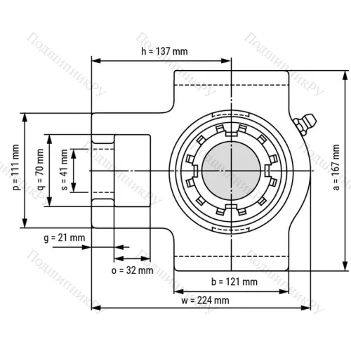 Подшипниковый узел UKT 213 - Вал: 60 мм от производителя  LPZ