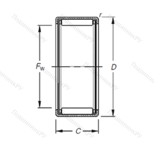 Подшипник игольчатый радиальный HK 2212