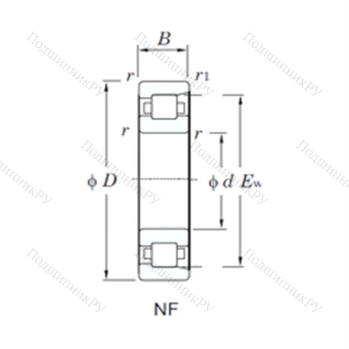 Подшипник роликовый радиальный NF 422 от производителя  KOYO Подшипник роликовый радиальный NF 422 от производителя  KOYO