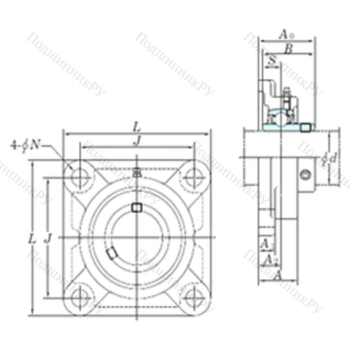 Подшипниковый узел шариковый радиальный UCFX 13-40 от производителя  KOYO