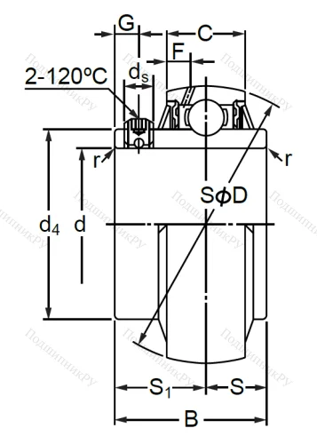 Корпусный подшипник MUC 207 в Туле