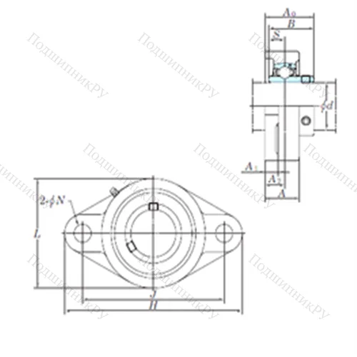 Подшипниковый узел шариковый радиальный UCFL 213-40 от производителя  KOYO
