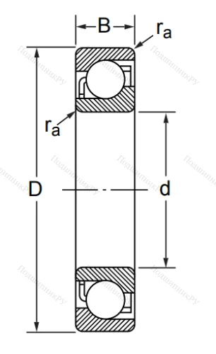 Радиально-упорный шариковый подшипник 7206 AC/DT (446206 Е ГОСТ) в Туле