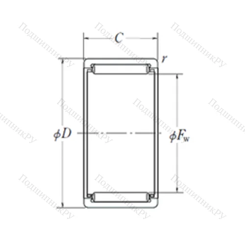 Подшипник игольчатый радиальный RLM 1616