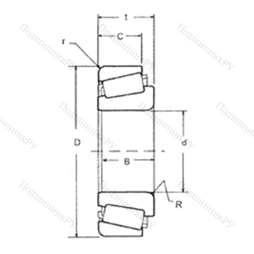 Подшипник роликовый радиально-упорный HM 911245/HM 911216
