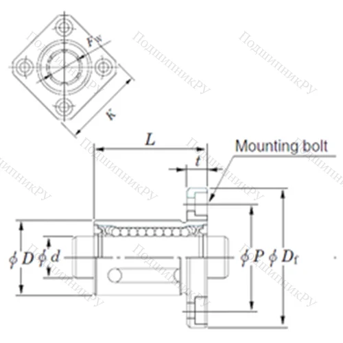 Подшипник шариковый линейный SDMK 20MG
