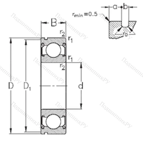 Подшипник шариковый радиальный 6014-2Z-N