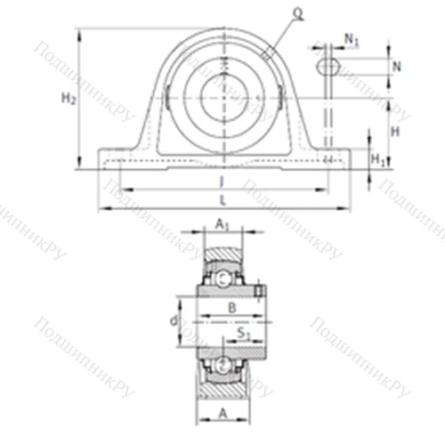 Подшипниковый узел шариковый радиальный RAKY 1/2