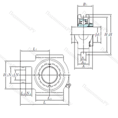 Подшипниковый узел шариковый радиальный UKTX 16