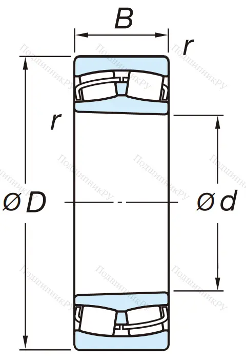 Сферический роликовый подшипник с конической посадкой на вал 22217 RZKW 33