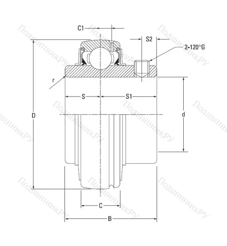 Корпусный подшипник UC 209-28 в Туле