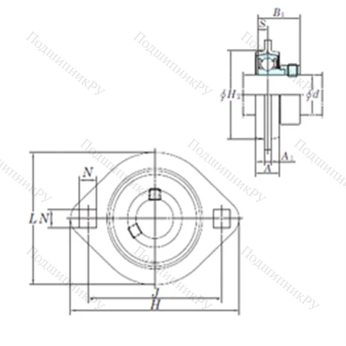 Подшипниковый узел шариковый радиальный SAPFL 207-21