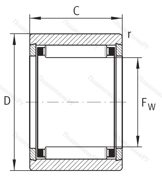 Игольчатый подшипник NK 10/16 TV XL