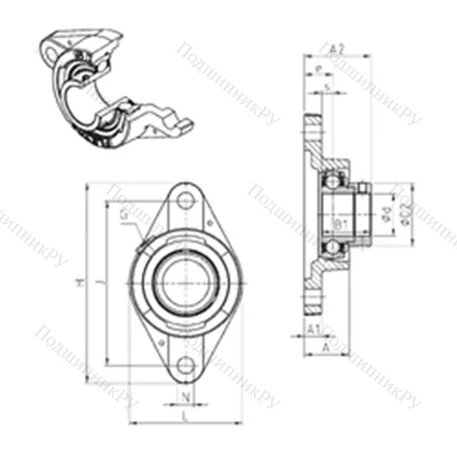 Подшипниковый узел шариковый радиальный ESFLE 203