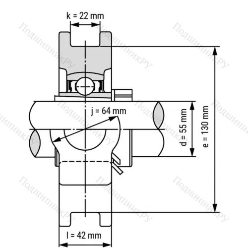Подшипниковый узел UKT 212+H 2312 - Вал: 55 мм от производителя  LPZ
