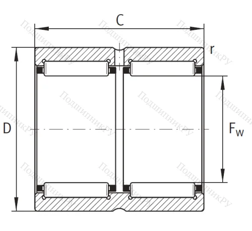 Игольчатый подшипник RNA 6909 от производителя  INA