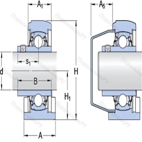 Стационарные подшипниковые узлы типа Y (литой корпус с коротким основанием, крепление стопорными винтами) SYFWK 30 LTA
