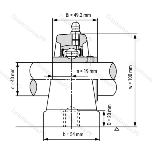 Подшипниковый узел UCPA 208 - Вал: 40 мм от производителя  LPZ