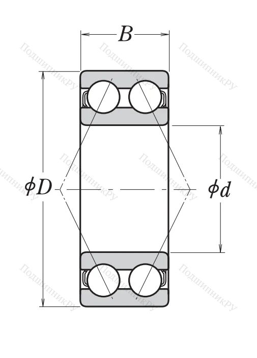 Двухрядный шариковый подшипник 3313 B 2ZRTNG C 3