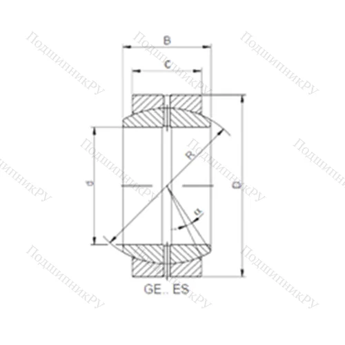 Подшипник скольжения сферический GE 025 ES от производителя  CX
