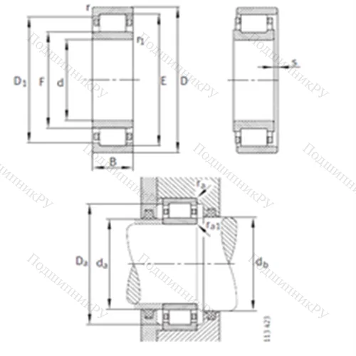 Подшипник роликовый радиальный NU 336-E-M 1