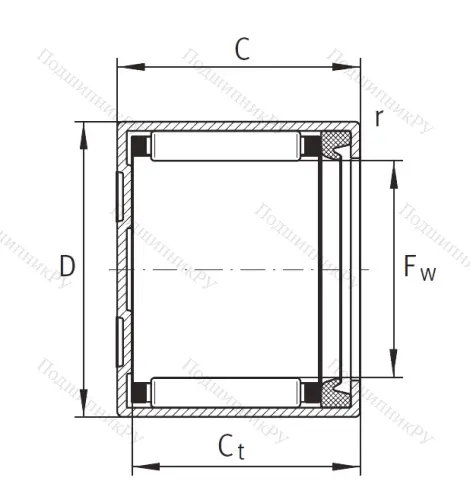 Игольчатый подшипник BK 2018 RS L 271 от производителя  INA