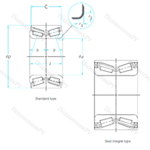 Подшипник роликовый радиально-упорный CRI 0821 от производителя  NTN