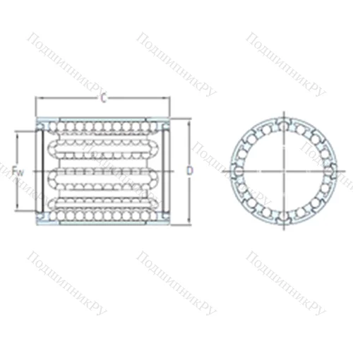 Подшипник шариковый линейный LBBR 25-2LS/HV 6