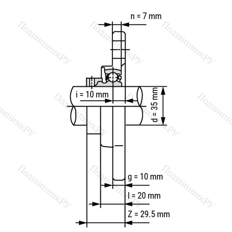 Подшипниковый узел KFL 007-ST - Вал: 35 мм