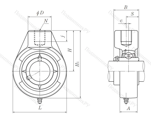 Подшипниковый узел UCHB 212 D 1 (UCHA 212) в Туле