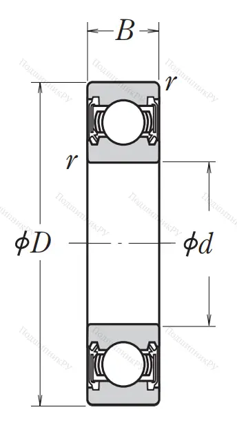 Однорядный шариковый подшипник 6217 DDU C 3 E