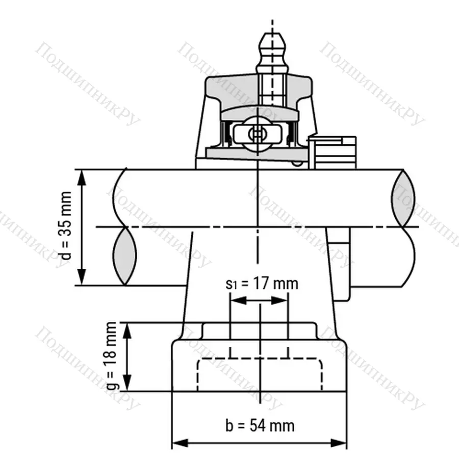 Подшипниковый узел UKP 208+H 2308 - Вал: 35 мм