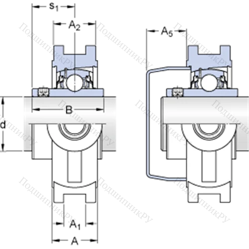 Натяжные подшипниковые узлы типа Y (литой корпус, крепление стопорными винтами) TUWK 40 LTHR