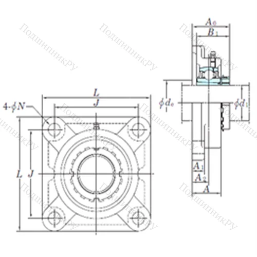 Подшипниковый узел шариковый радиальный UKFX 13