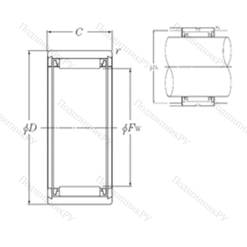 Подшипник игольчатый радиальный NK 7/10T 2