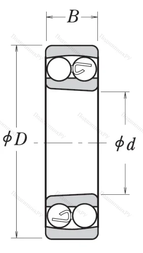 Двухрядный шариковый подшипник 1206 KTNG от производителя  NSK